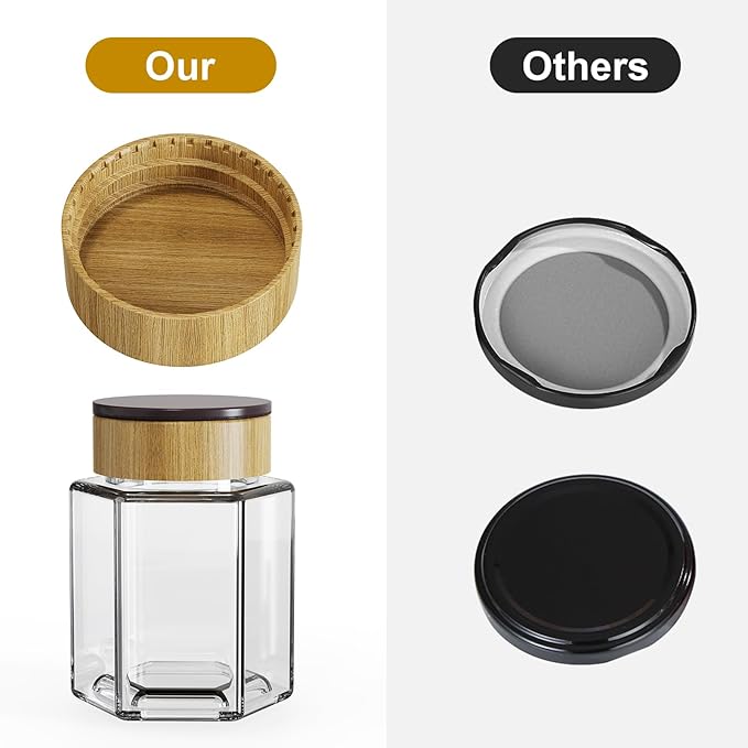 vetacsion set of 12 magnetic glass spice tins with 180 seasoning label stickers - Image 5