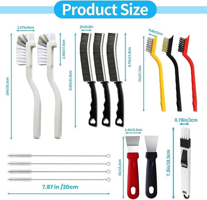 15Pcs Crevice Cleaning Brush Set, Hard Bristle Scrub Brushes Tools for Deep Cleaning Gap,Window Groove Cleaning Brush for Sliding Door Sill Tile Lines Shutter Corner Sink Teapot Bottle (1 Set) - Image 3