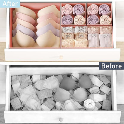DIMJ Drawer Organizer Clothes Storage - 28 Pack Baby Dresser Organizer for Nursery, Foldable Closet Drawer Organizer Bins for Bedroom Organization, Fabric Storage Dividers for Socks, Underwears, Bras - Image 6