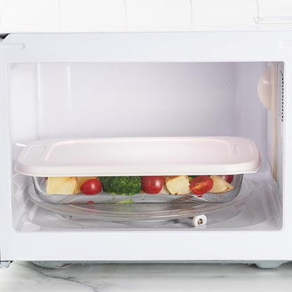 COOK WITH COLOR 8 PC. Glass Baking Dish Set with Lids - Deep Casserole Dish, Glass Food Container, Oven, Freezer and Microwave Safe, Clear Container, Pink - Image 7
