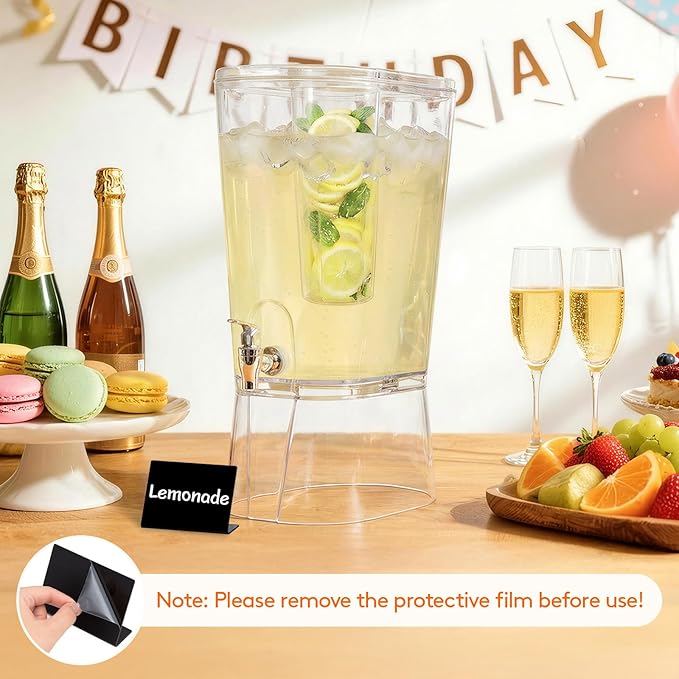 Lifewit 3 Gallon Drink Dispenser for Parties, Large Plastic Beverage Container for Juice/Tea/Soda with Stand & Ice Core, Clear Lemonade Dispenser with Spigot, BPA Free Water Pitcher for Hosting - Image 4