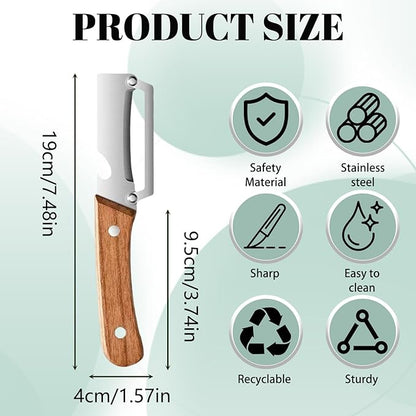 Multi-Functional Vegetable Peeler for Kitchen, Zero Snag Wooden Kitchen Tool, Thickened Wooden Handle Fruit Peeler with Woodens Handle and Bottle Opener, Kitchen Tool for Vegetables or Fruits (1 PCS)