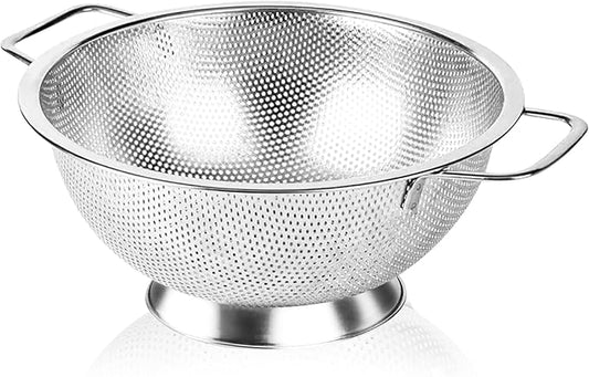 304 Stainless Steel Colander, Micro-Perforated 3-Quart Strainer with Base, Dishwasher Safe. Great for Pasta, Noodles, Vegetables & Fruits by JIDSPWLS-USStrore