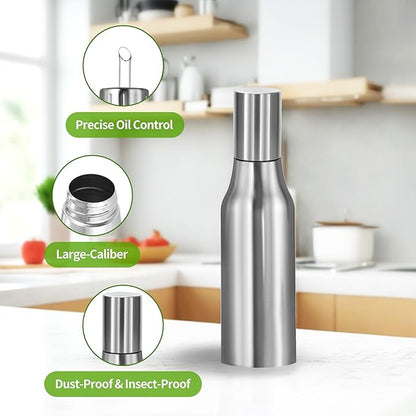 Stainless Steel Oil Dispenser Bottle - 1000ML Leak-Proof Oil Container for Kitchen, Olive Oil & Cooking Liquids-34Oz - Image 2