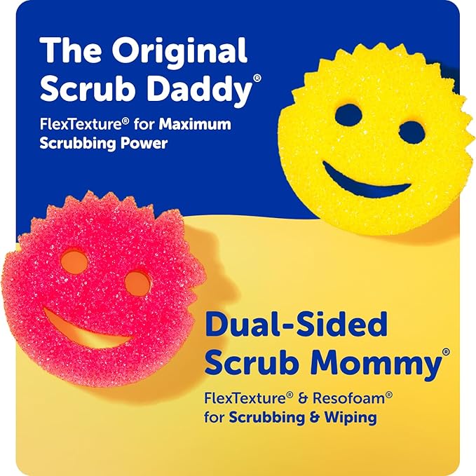 Scrub Daddy Color Sponges - Scratch-Free Multipurpose Dish Sponges for Kitchen, Bathroom & Household Cleaning - Made with BPA-Free Polymer Foam (3 Count) - Image 7