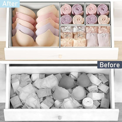 DIMJ Drawer Organizer Clothes, 28 Pack Dresser Organizer, Foldable Closet Organizers and Storage, Fabric Dresser Bins, Drawer Dividers for Nursery, Baby Clothes, Underwears - Image 5
