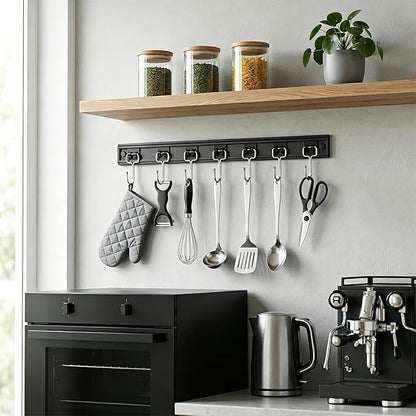 Cociat 2PCS Utensil Racks with 8 Hooks 17 Inch Kitchen Utensil Holders Hanging Utensil Rack Multifunctional (17 inch) - Image 6