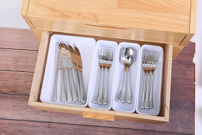 Kutesna 15 PCS Interlocking Desk Drawer Organizer Separator for Office,Bathroom,Kitchen,Makeup（White） - Image 4