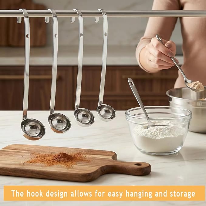 Markeny 4 Pieces Stainless Steel Soup Ladle Metal Handle Ladle with Pouring Rim,1oz/2oz/3oz/5oz Set Ladles for Cooking Soup Sauce - Image 3