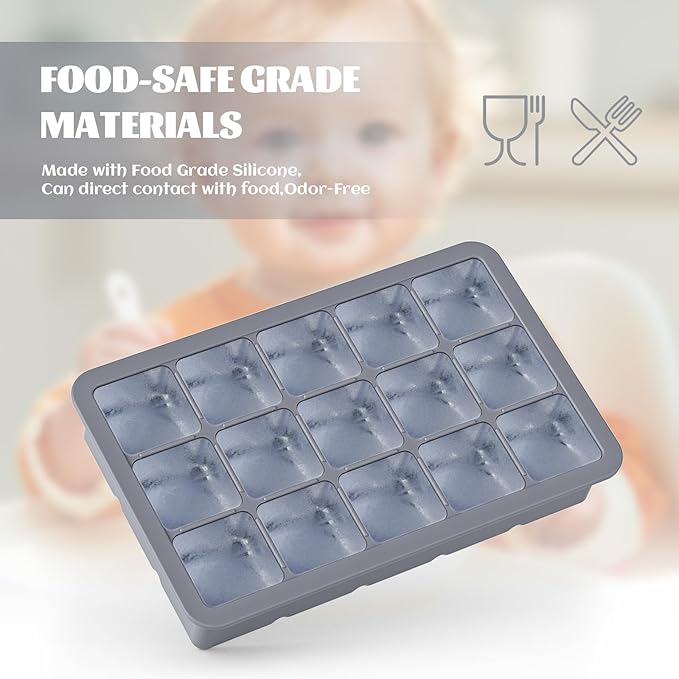 Silicone Ice Cube Tray 3 Pack, HANCELANT Ice Cube Mold, Ice Trays for Freezer with Lid for Whiskey, Baby Food, BPA Free, Easy Release - Image 3