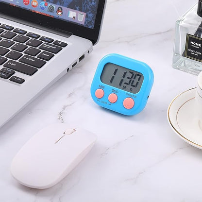 Digital Kitchen Timer Magnetic Countdown Timer Kitchen Loud Alarm Stopwatch Large Digits Timer for Cooking Baking Sports Games Office Classroom (Black, Orange, Pink, Green, Blue, White, 12)