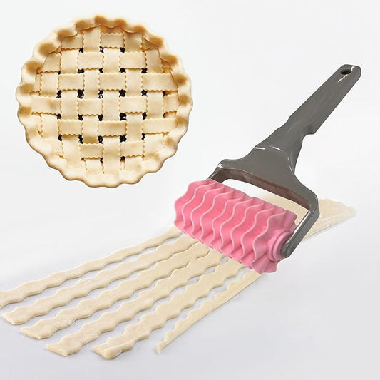 Pastry Wheel Cutter, Pasta Cutter Wheel for Fluted Pastry Ravioli Cutter Wheel with Handle, Designs Pizza Pie Crust Decorating Tools for Home and Kitchen Use by Ginfonr