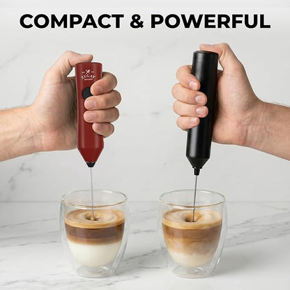 Zulay Kitchen Rechargeable Milk Frother - Dynamic - 3 Speeds, 3 Whisk Attachments, 500 mAh USB Charging, Drink Mixer For Latte, Cappuccino, Matcha, Protein Powder, Coffee Foam - Red Black - Image 9