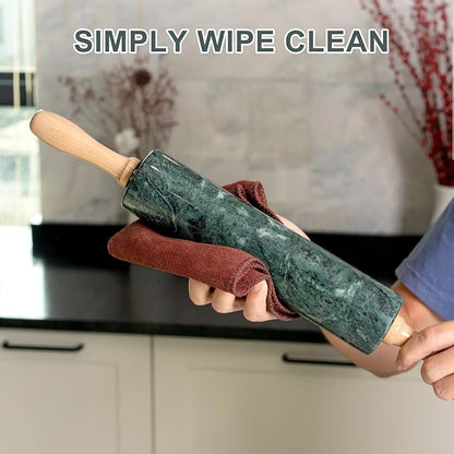 Koville Indian Green Marble Rolling Pin, Non-Stick Stone Dough Roller, 18 Inch Rolling Pin for Baking,Pasta, Dumpling, Ravioli, Fondant,Pie Crust, Kitchen Baking Pastry Tools, Kitchen Essential - Image 6