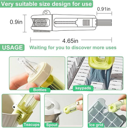 4 in 1 Cup Lid Cleaning Brush - Multifunctional Water Bottle Crevice Cleaning Brush, Portable Cup Lid Brush, Home Kitchen Crevice Brush Tools for Tiny Cup Lid Detail, Bottle Tight Spaces Cup (3 PCS)