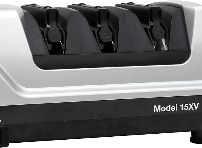 Chef’sChoice 15XV EdgeSelect Professional Electric Knife Sharpener with 100-Percent Diamond Abrasives and Precision Angle Guides for Straight Edge and Serrated Knives, 3-Stage, Gray - Image 4