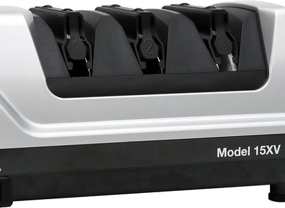 Chef’sChoice 15XV EdgeSelect Professional Electric Knife Sharpener with 100-Percent Diamond Abrasives and Precision Angle Guides for Straight Edge and Serrated Knives, 3-Stage, Gray - Image 4