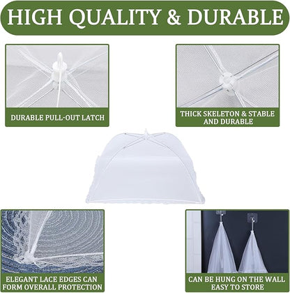 6 Pack Food Tents/Food Covers for Outdoor Mesh Screen Include 6 Standard (17"X 17") Collapsible and Reusable Mesh Food Covers for Outside, Picnic Accessories, BBQ - Image 5