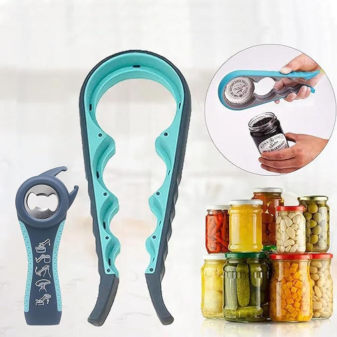 Bottle Opener for Arthritic Hand,Jar Opener for Old People, Children, Women, Those with Weak Hands,Multifunctional Kitchen Gadgets (05-Blue) - Image 2