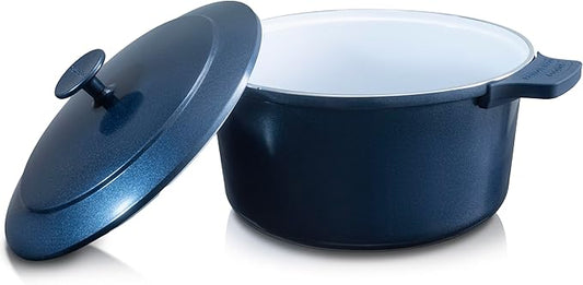 Gotham Steel 5 Qt Lightweight Dutch Oven Pot with Lid & Holders, Ceramic Non Toxic, Oven Safe & Even Heat Retaining Dutch Oven for Bread Baking Sourdough, Soup, Casserole, 70% Lighter than Cast Iron by GothamSteel
