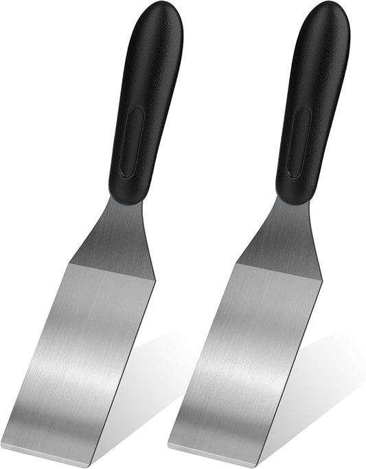 Small Spatula 2 Pieces, Metal Spatulas for Kitchen Use, Stainless Steel Mini Serving Spatula for Flipping and Cooking, Ideal for Brownies, Tiramisu, Cookie, Lasagna or Pancakes, etc