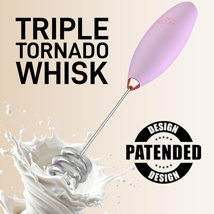 Zulay Kitchen Patented Tornado Triple Whisk Milk Frother with 4 Duracell Batteries – Handheld Foam Maker for Coffee, Lattes, Matcha & Hot Chocolate – Rich, Creamy Froth in Seconds - Rose Gold - Image 6