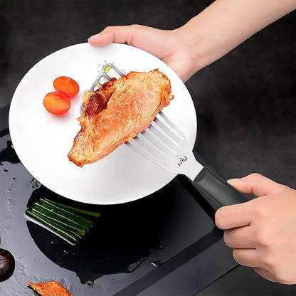 MIU Fish Spatula Stainless Steel, Slotted Flexible Metal, Lightweight Barbecue Turner, 6.5 inch Blade, Plastic Handle with Hole, Grilling Utensils - Image 5