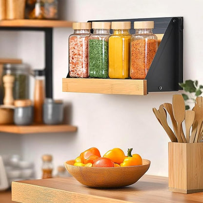 ComSaf 8 oz 6Pcs Glass Spice Jars with Label, Empty Spice Containers with Bamboo Lids, Square Seasoning Containers Trial and Supplement Set, Small Seasoning Bottles for Salt, Herbs, Sugar, Pepper - Image 7