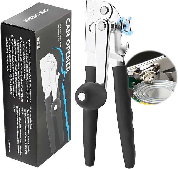 Commercial Can Opener Manual Heavy Duty Stainless Steel Handheld Smooth Edge Can Opener for Seniors for Kitchen by Roryimke