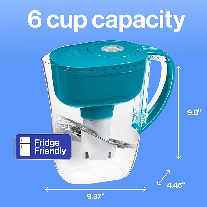 Brita Metro Water Filter Pitcher with SmartLight Change Indicator, BPA-Free, Replaces 1,800 Plastic Water Bottles a Year, Lasts Two Months, Includes 1 Filter, Small - 6-Cup Capacity, Turquoise - Image 12