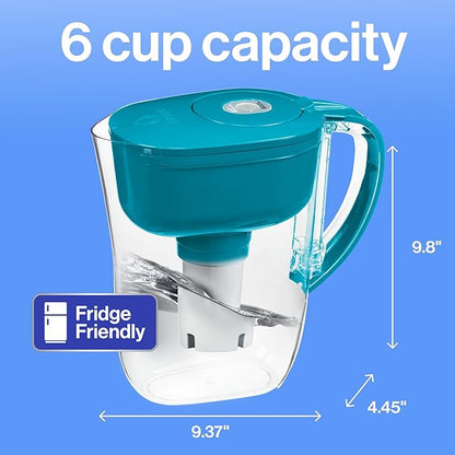 Brita Metro Water Filter Pitcher with SmartLight Change Indicator, BPA-Free, Replaces 1,800 Plastic Water Bottles a Year, Lasts Two Months, Includes 1 Filter, Small - 6-Cup Capacity, Turquoise - Image 12