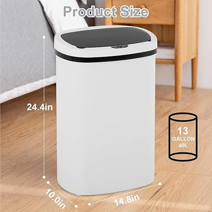 FDW Garbage Can 13 Gallon 50 Liter Kitchen Trash Can for Bathroom Bedroom Home Office Automatic Touch Free High-Capacity with Lid Waste Bin - Image 7