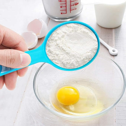 12 Piece Measuring Cups and Spoons Set, Colored Kitchen Measure Tools, Durable Nesting Cups and Spoons for Dry and Liquid, Dishwasher Safe - Image 4