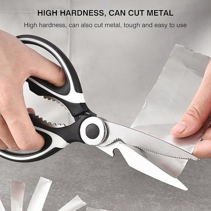 NileHome Kitchen Scissors, Stainless Steel Scissors All Purpose Heavy Duty, Kitchen Scissors for Food Dishwasher Safe, Kitchen Shears for Kitchen Meat Chicken Fish Poultry Herb Bread (Black White) - Image 4