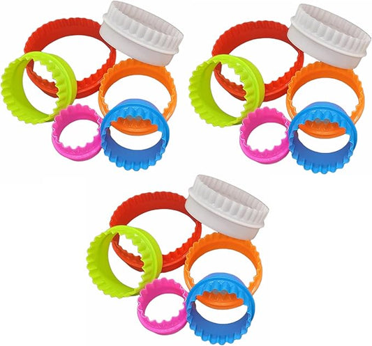 Handy Housewares 6pc Scalloped Biscuit/Cookie Dough Cutter Set, Round & Flower Edged, Dishwasher Safe, Plastic (3 Sets)