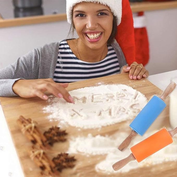 Koogel 9 Inch Mini Rolling Pin, 2 PCS Wooden Handle Rolling Pin for Kids Dough Rollers for Baking Supplies Home Kitchen - Image 6