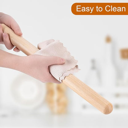AISOSO French Rolling Pin, 17.7 Inches Wood Rolling Pins for Baking, Extra Long Classic Wooden Dough Roller for Fondant Pizza Pie Crust Cookie Pastry, Kitchen Baking Essentials, Light Yellow - Image 7