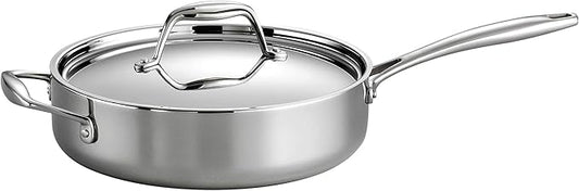 Tramontina Signature Tri-Ply Clad Stainless Steel 3-Quart Saute Pan with Lid, Induction-Ready Cooking Pan, Dishwasher-Safe, NSF-Certified, Made in Brazil by Tramontina