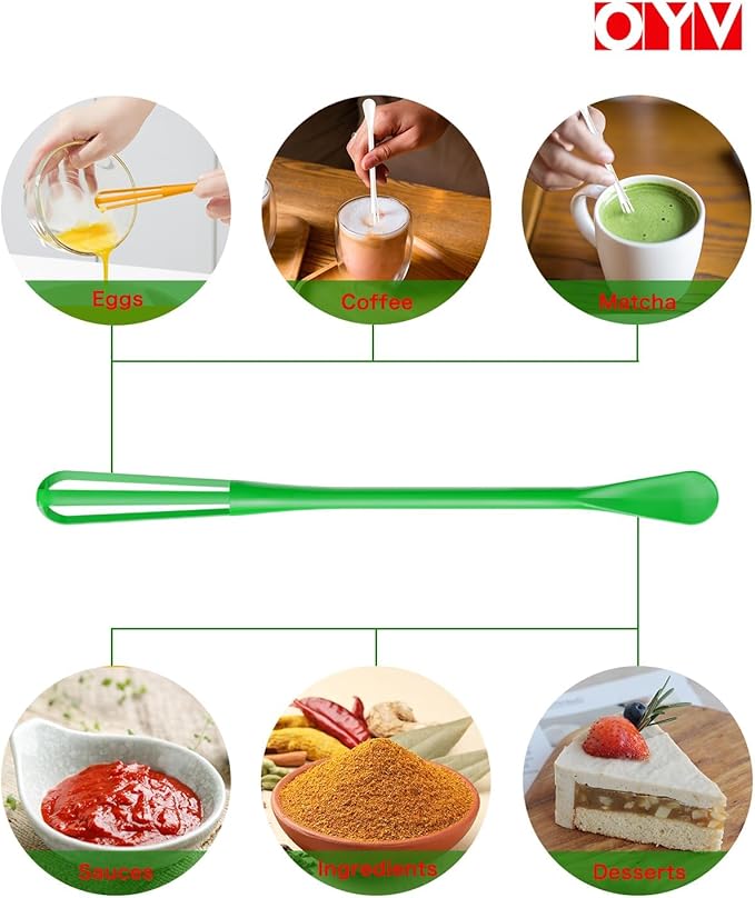 OYV Christmas Colors Mini Whisk Set, 8.5 in Mini Whisks for Cooking, 3 Pieces Small Wisk For Whisking, Beating, Blending Ingredients, Mixing Sauces, BPA Free Tiny Whisk - Image 4