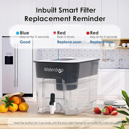 Waterdrop WFD-22L-A Alkaline Water Filter Dispenser, Large 40-Cup Water Filter Pitcher, Healthy, Clean & Toxin-Free Mineralized Alkaline Water, 100-Gallon, BPA Free, Black - Image 6