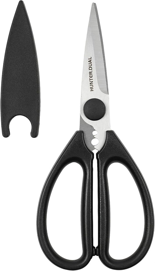 Kitchen Scissors for Food, HUNTER.DUAL Heavy Duty Come Apart Poultry Shears for Cooking, All Purpose for Cutting Chicken, Meat, Fish & Vegetables (Black, 8.26 Inch) by HUNTERDUAL