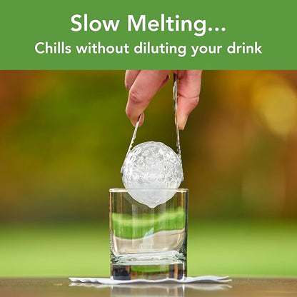 Tovolo Golf Ball Ice Cube Molds Pack of 2 Large Craft Ice Sphere Mold for Whiskey Bourbon Cocktail Drinks, Dishwasher Safe BPA Free Golf Ice Mold Fun Gift Ideas for Fathers, Men, Women