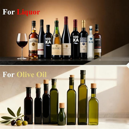 Pafusen Olive Oil Pour Spout with Adapters, Oils Pourer for Olive Oil Dispenser Bottle, Easily Turn Your Bottles into Dispensers for Liquor,Oils,Bottle Pourers (Gold, 6 Pack Pour +Adapters)
