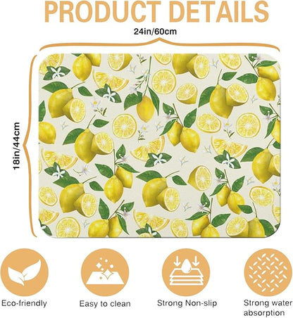 Kitchen Countertop Dish Drying Mat,Super Absorbent Coffee Bar Mat for Maker Espresso Machine, Anti-Slip Accessories for Kitchen Countertops 24x18 Inch