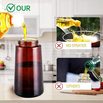 LAKUMIQI 2 in 1 Oil Sprayer for Cooking, 16oz Olive Oil Dispenser Bottle for Kitchen, Food Grade Light-Blocking Leak Proof Glass Spray Bottle for Salad, Air Fryer, BBQ - Image 6