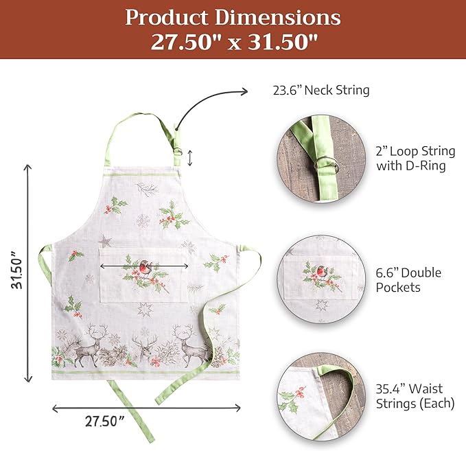 Maison d' Hermine 100% Cotton Apron for women with Pocket Kitchen Chef Apron for Men Cooking Mothers Day Gifts - Image 8