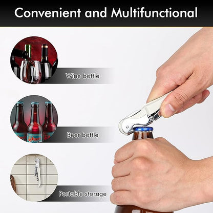 Professional Waiter Corkscrew Wine Openers Set(2PCS), Heavy Duty Stainless Steel Hinges Wine Key for Restaurant Waiters, Sommelier, Bartenders - Image 6
