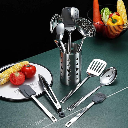 Stainless Steel Cooking Utensils Set, Berglander 13 Pieces Kitchen Utensils Set, Kitchen Tools Set With Utensil Holder Non-Stick And Heat Resistant,Dishwasher Safe, Easy to Clean (13 Packs) - Image 4