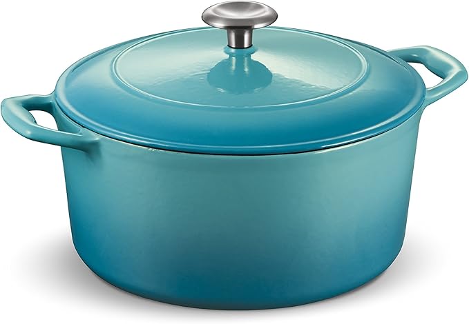 Tramontina Bestow Enameled Cast Iron Dutch Oven Pot with Lid, Round 5.5-quart, Medium Blue - Image 2