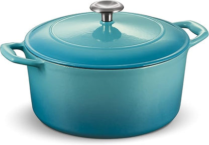 Tramontina Bestow Enameled Cast Iron Dutch Oven Pot with Lid, Round 5.5-quart, Medium Blue - Image 2